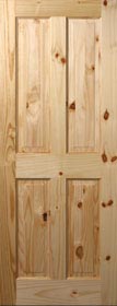 4 Panel Colonial Knotty Pine Door