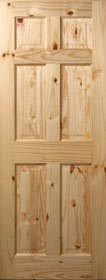 6 Panel Colonial Knotty Pine Door