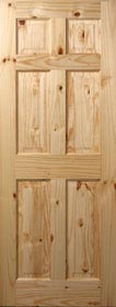 6 Panel Colonial Knotty Pine Door