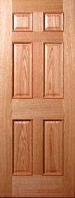 6 Panel Raised Mould Red Oak Door