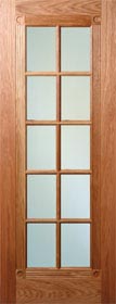 Reeded 10 Pane Red Oak Door